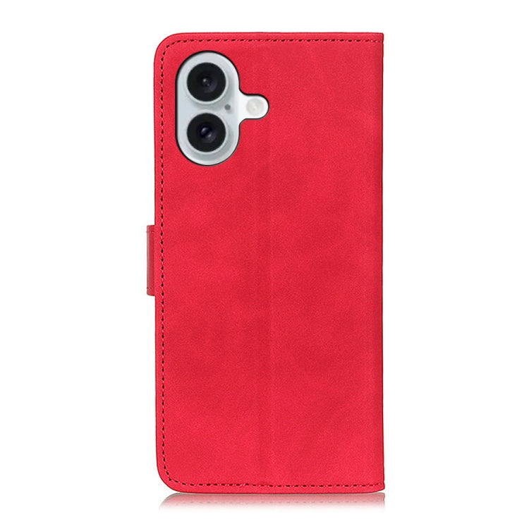 For iPhone 16 KHAZNEH Retro Texture Leather Phone Case
