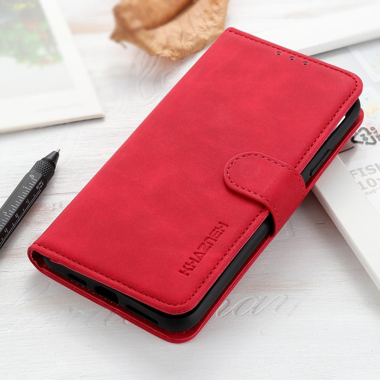 For iPhone 16 Plus KHAZNEH Retro Texture Leather Phone Case