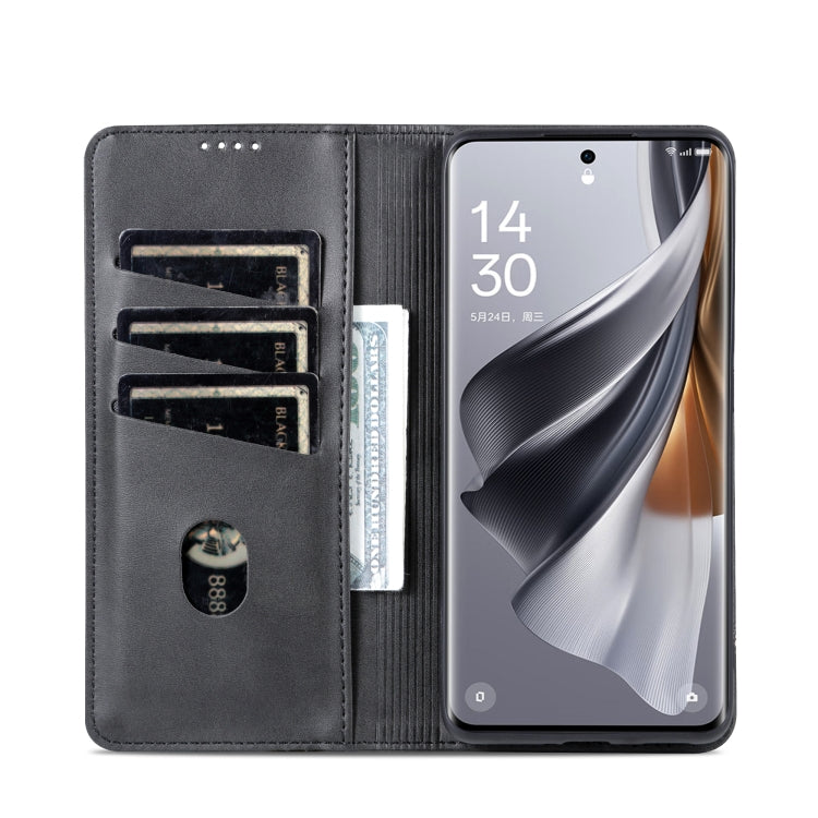 For OPPO  Reno10 China AZNS Magnetic Calf Texture Flip Leather Phone Case