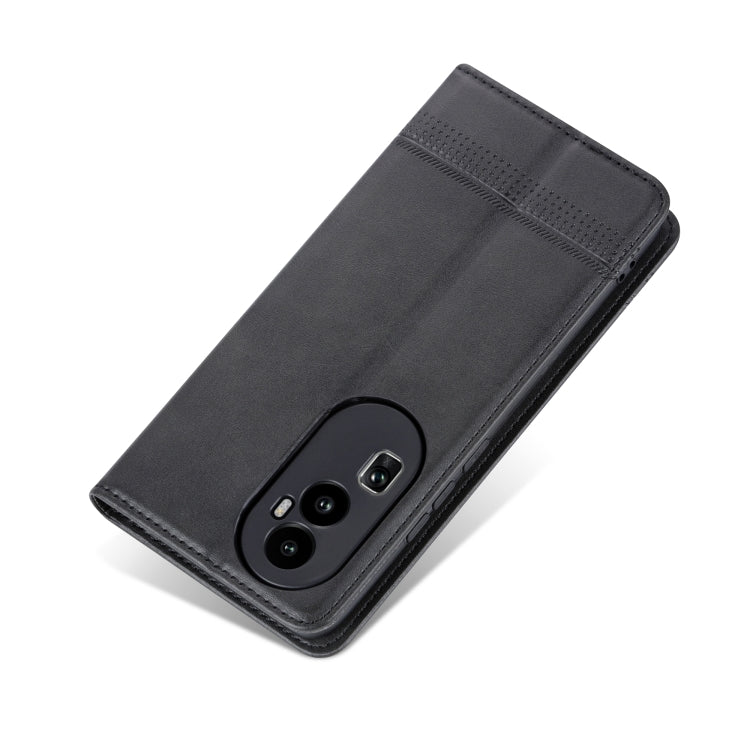 For OPPO  Reno10 China AZNS Magnetic Calf Texture Flip Leather Phone Case