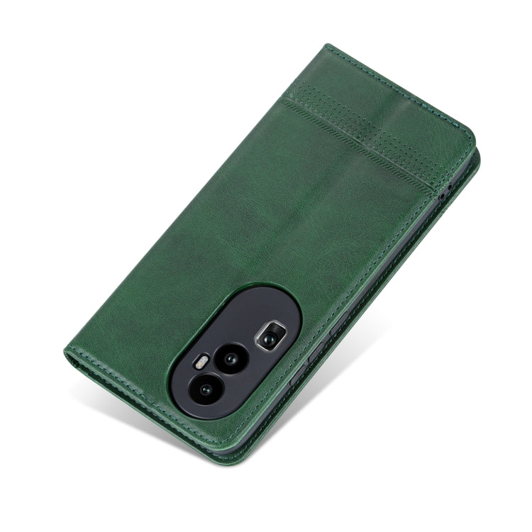 For OPPO  Reno10 China AZNS Magnetic Calf Texture Flip Leather Phone Case