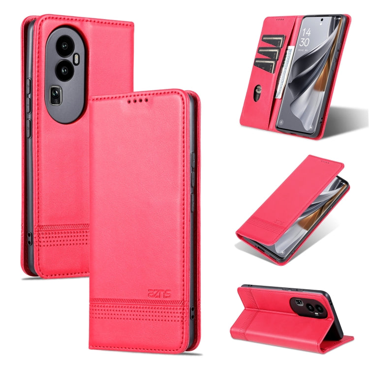For OPPO Reno10 Pro China AZNS Magnetic Calf Texture Flip Leather Phone Case