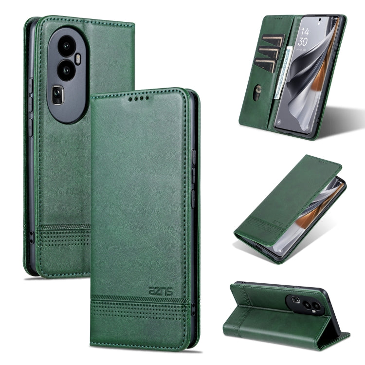 For OPPO Reno10 Pro China AZNS Magnetic Calf Texture Flip Leather Phone Case