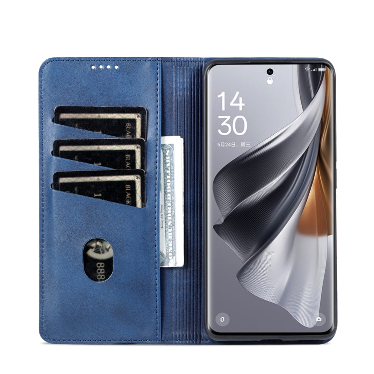 For OPPO Reno10 Pro China AZNS Magnetic Calf Texture Flip Leather Phone Case