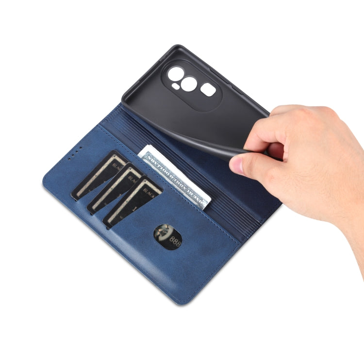 For OPPO Reno10 Pro China AZNS Magnetic Calf Texture Flip Leather Phone Case