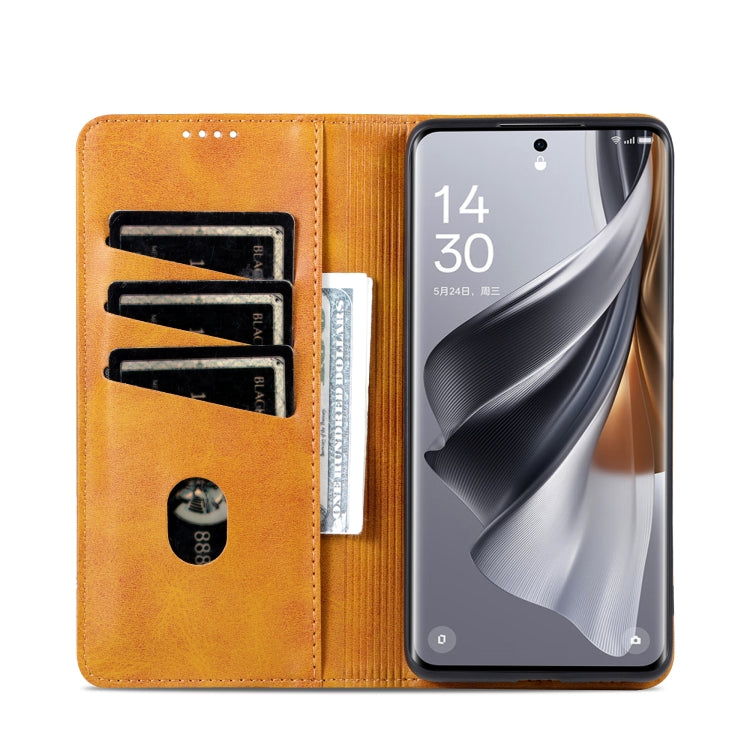 For OPPO Reno10 Pro China AZNS Magnetic Calf Texture Flip Leather Phone Case