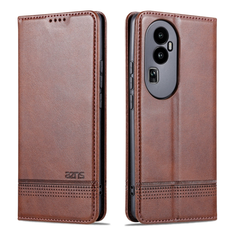 For OPPO Reno10 Pro China AZNS Magnetic Calf Texture Flip Leather Phone Case