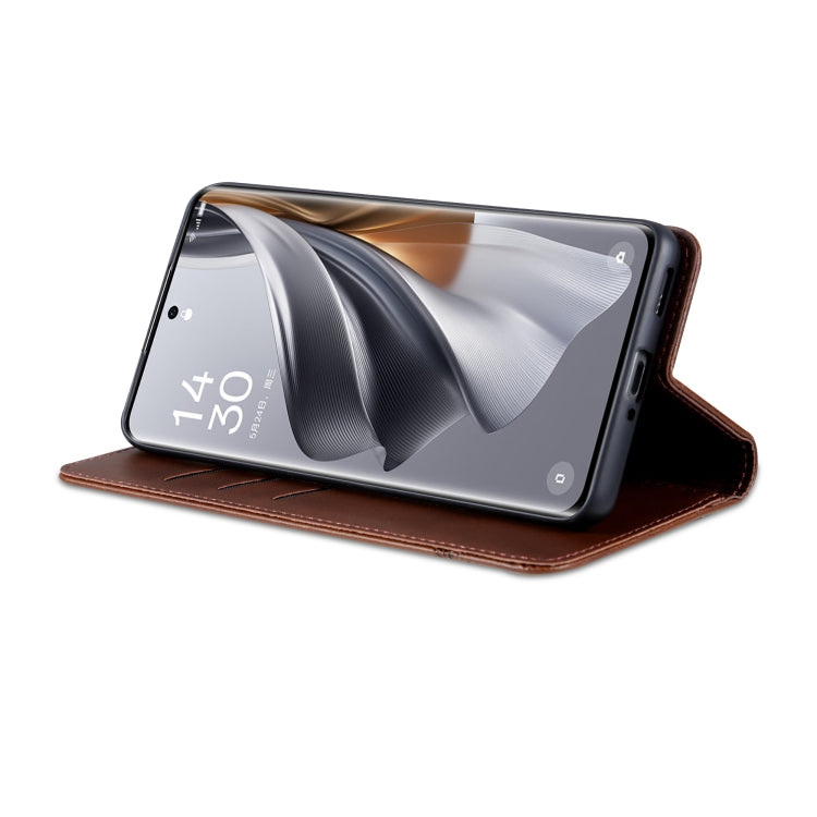 For OPPO Reno10 Pro China AZNS Magnetic Calf Texture Flip Leather Phone Case