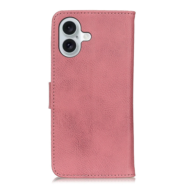 For iPhone 16 KHAZNEH Cowhide Texture Horizontal Flip Leather Phone Case