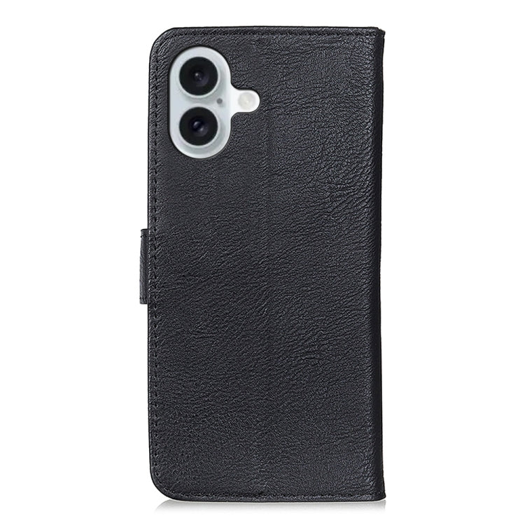 For iPhone 16 Plus KHAZNEH Cowhide Texture Horizontal Flip Leather Phone Case