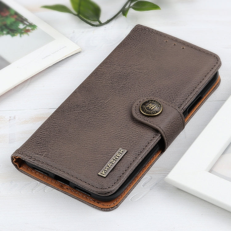 For iPhone 16 Plus KHAZNEH Cowhide Texture Horizontal Flip Leather Phone Case