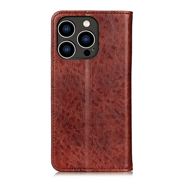 For iPhone 16 Pro Max Magnetic Crazy Horse Texture Horizontal Flip Leather Phone Case