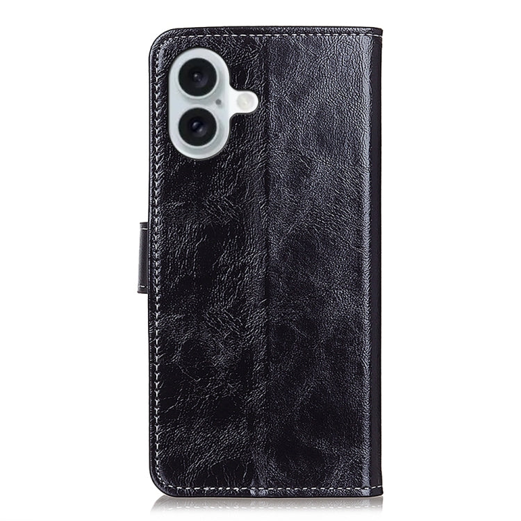 For iPhone 16 Retro Crazy Horse Texture Horizontal Flip Leather Phone Case