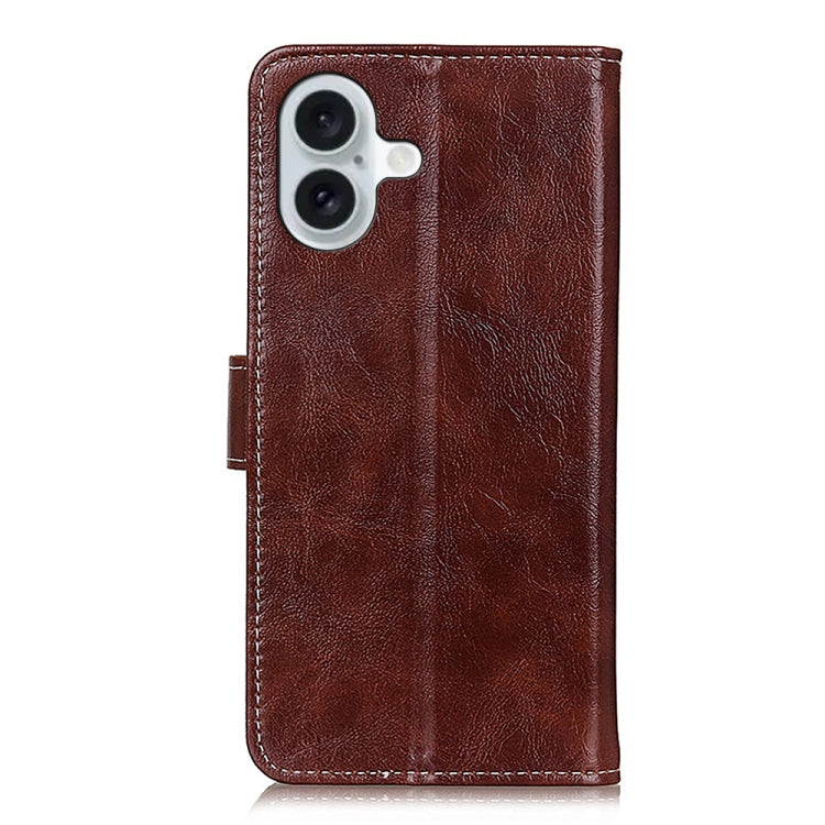 For iPhone 16 Plus Retro Crazy Horse Texture Horizontal Flip Leather Phone Case