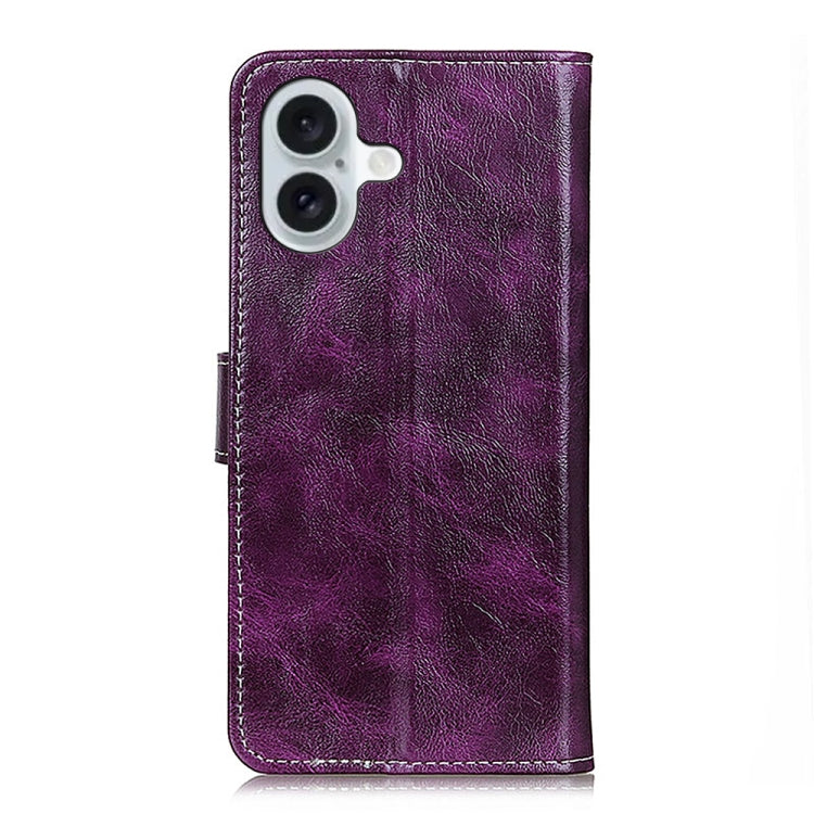 For iPhone 16 Plus Retro Crazy Horse Texture Horizontal Flip Leather Phone Case