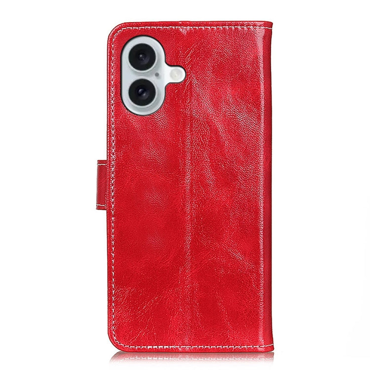 For iPhone 16 Plus Retro Crazy Horse Texture Horizontal Flip Leather Phone Case