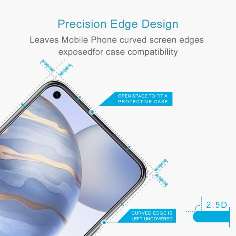 For Huawei Honor 30 Half-screen Transparent Tempered Glass Film