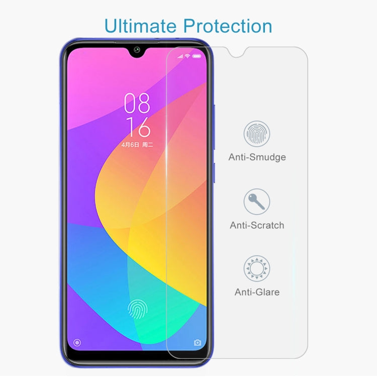 For Xiaomi Mi CC9e Half-screen Transparent Tempered Glass Film