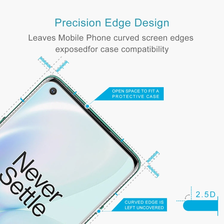 For OnePlus 8 Half-screen Transparent Tempered Glass Film