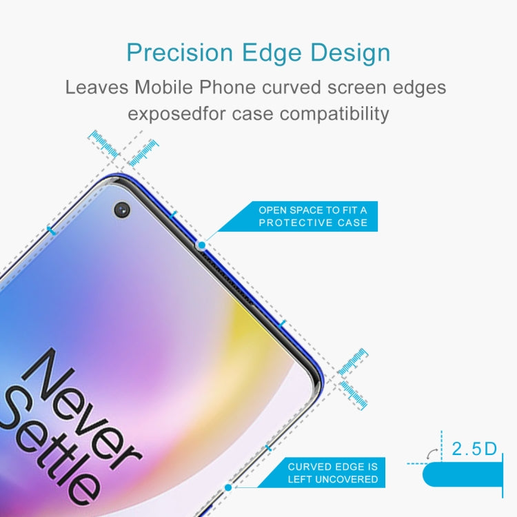 For OnePlus 8 Pro Half-screen Transparent Tempered Glass Film