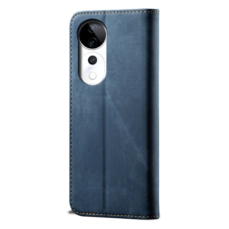 For vivo S19 Denim Texture Flip Leather Phone Case