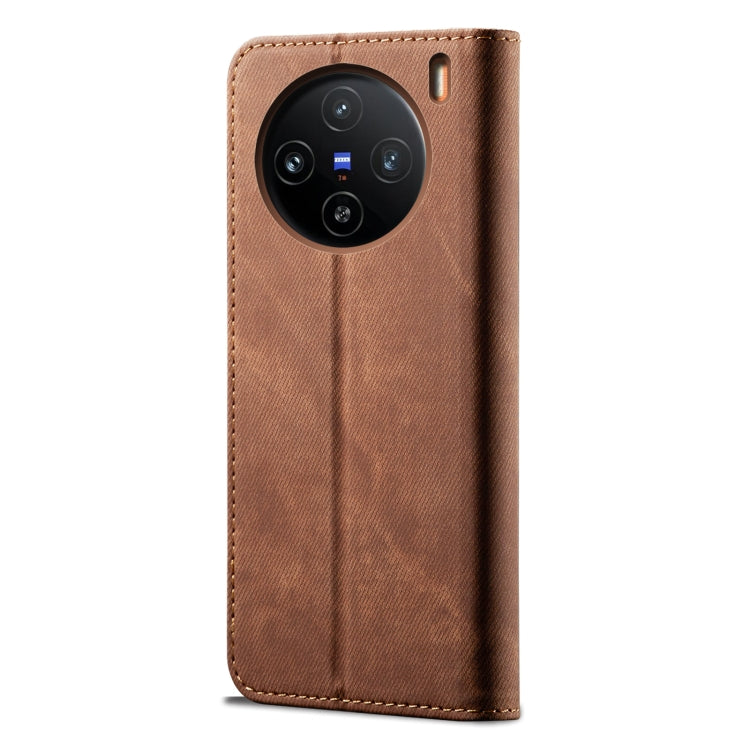 For vivo X100 Ultra Denim Texture Flip Leather Phone Case