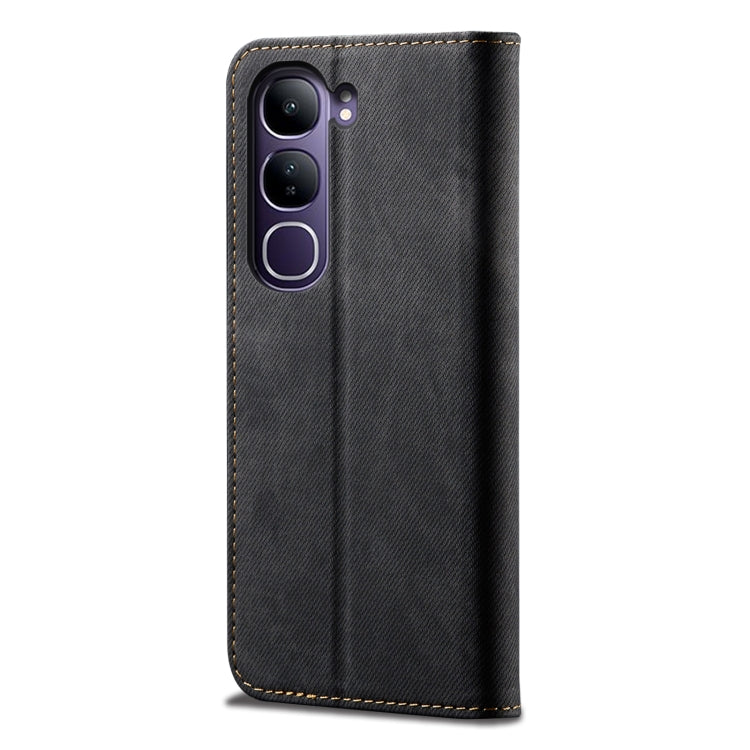 For vivo V40 Lite 4G IDN / 5G IDN Denim Texture Flip Leather Phone Case