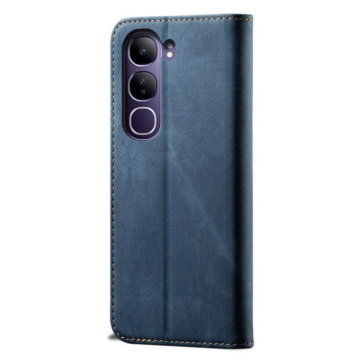 For vivo V40 Lite 4G IDN / 5G IDN Denim Texture Flip Leather Phone Case