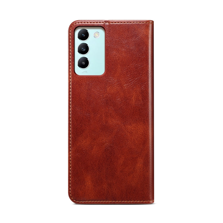 For vivo T3 / Y200E / Y100 IND Oil Wax Crazy Horse Texture Leather Phone Case