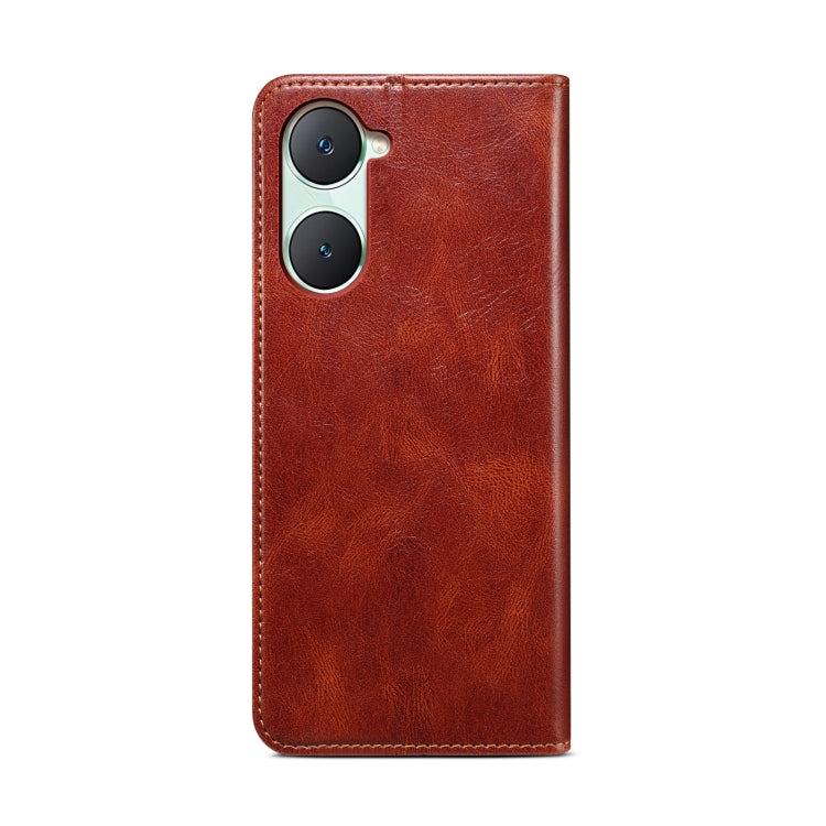 For vivo Y03 4G Oil Wax Crazy Horse Texture Leather Phone Case