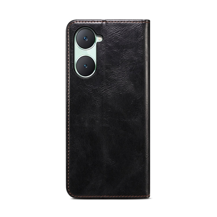 For vivo Y03 4G Oil Wax Crazy Horse Texture Leather Phone Case