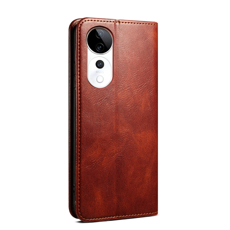 For vivo S19 Oil Wax Crazy Horse Texture Leather Phone Case
