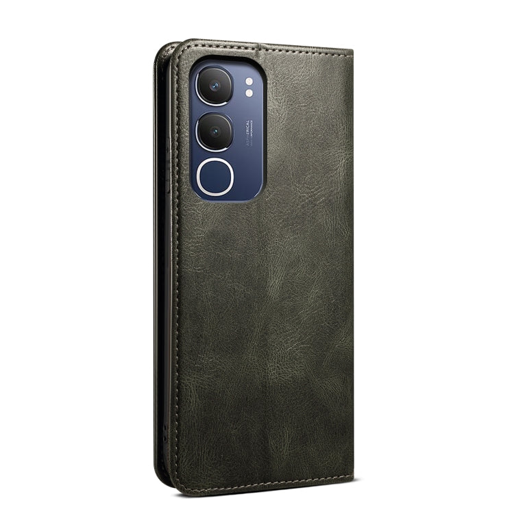 For vivo Y19s 4G Oil Wax Crazy Horse Texture Leather Phone Case