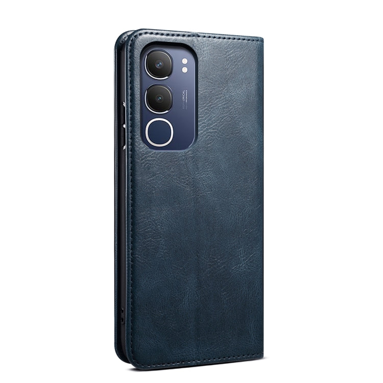 For vivo Y19s 4G Oil Wax Crazy Horse Texture Leather Phone Case