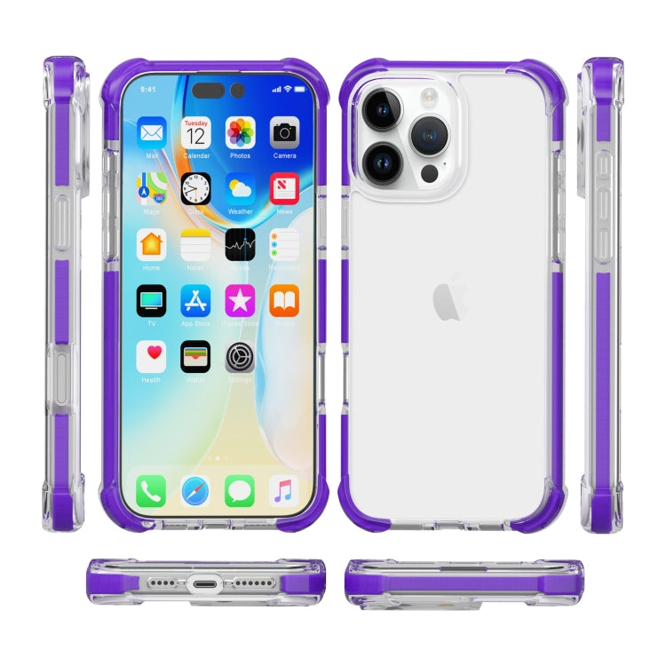 For iPhone 16 Pro Four-corner Shockproof TPU Hybrid Acrylic Phone Case
