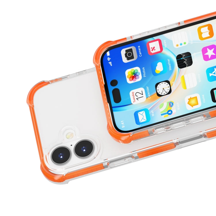 For iPhone 16 Plus Four-corner Shockproof TPU Hybrid Acrylic Phone Case