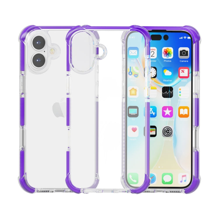 For iPhone 16 Plus Four-corner Shockproof TPU Hybrid Acrylic Phone Case