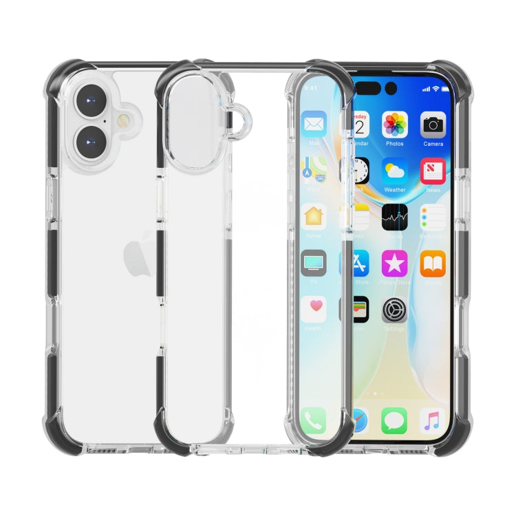 For iPhone 16 Plus Four-corner Shockproof TPU Hybrid Acrylic Phone Case