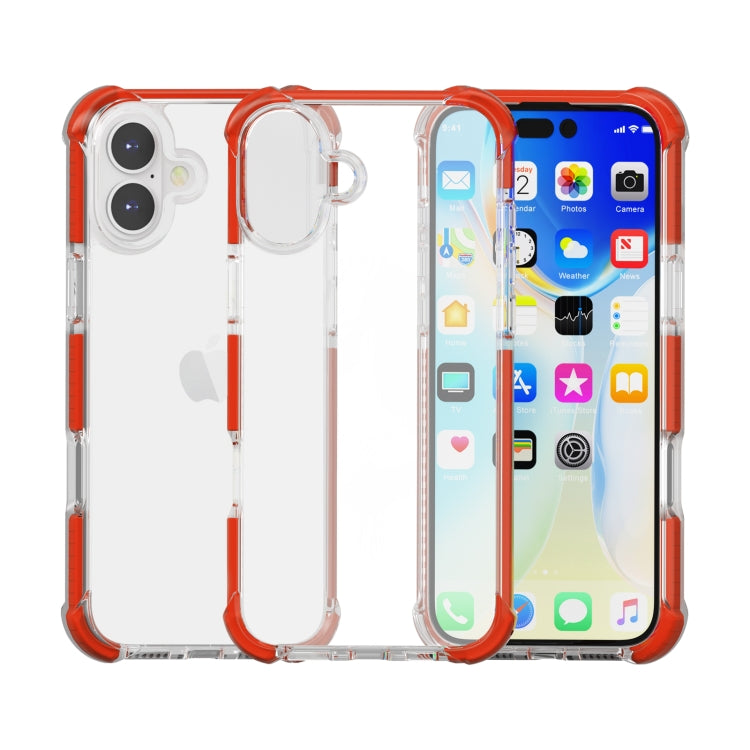For iPhone 16 Plus Four-corner Shockproof TPU Hybrid Acrylic Phone Case