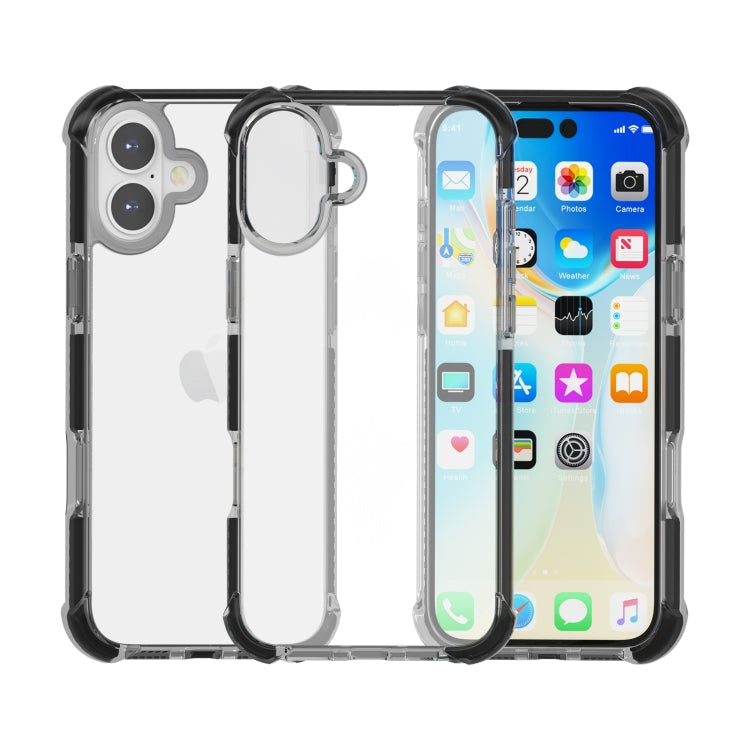 For iPhone 16 Plus Four-corner Shockproof TPU Hybrid Acrylic Phone Case
