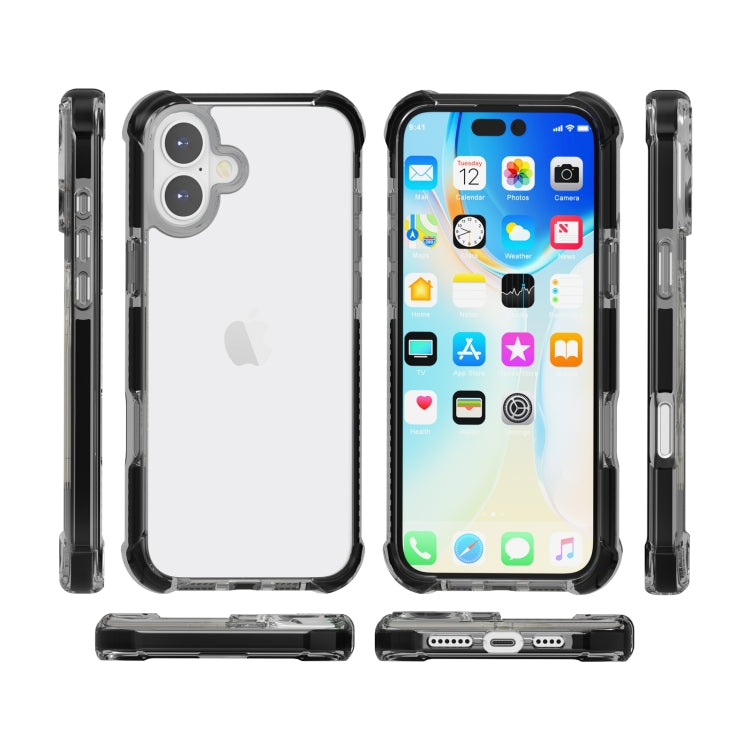 For iPhone 16 Plus Four-corner Shockproof TPU Hybrid Acrylic Phone Case