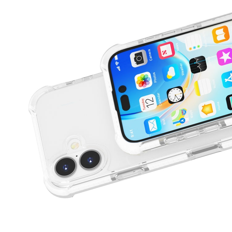 For iPhone 16 Plus Four-corner Shockproof TPU Hybrid Acrylic Phone Case