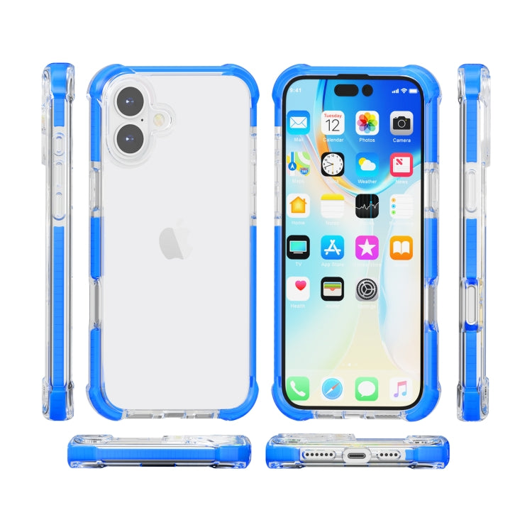 For iPhone 16 Four-corner Shockproof TPU Hybrid Acrylic Phone Case