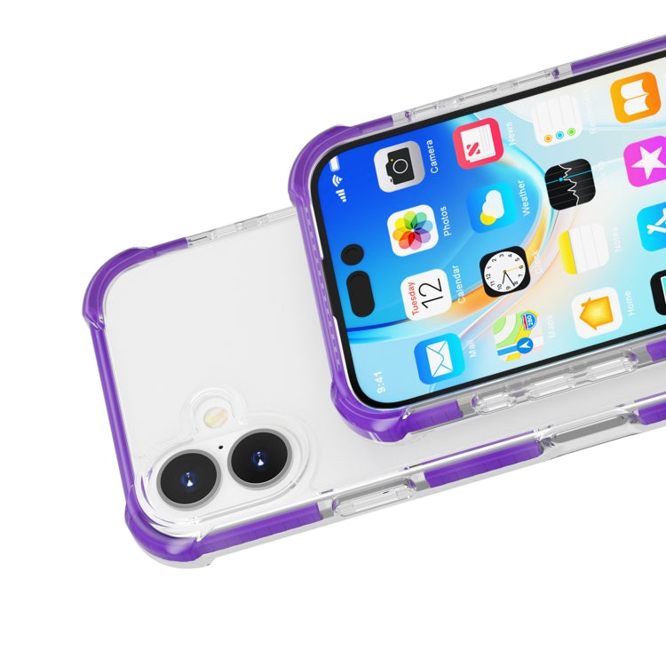 For iPhone 16 Four-corner Shockproof TPU Hybrid Acrylic Phone Case