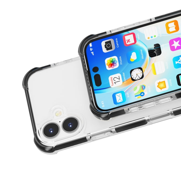 For iPhone 16 Four-corner Shockproof TPU Hybrid Acrylic Phone Case