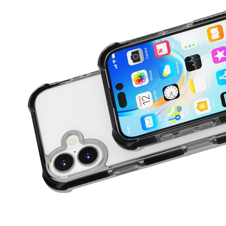 For iPhone 16 Four-corner Shockproof TPU Hybrid Acrylic Phone Case