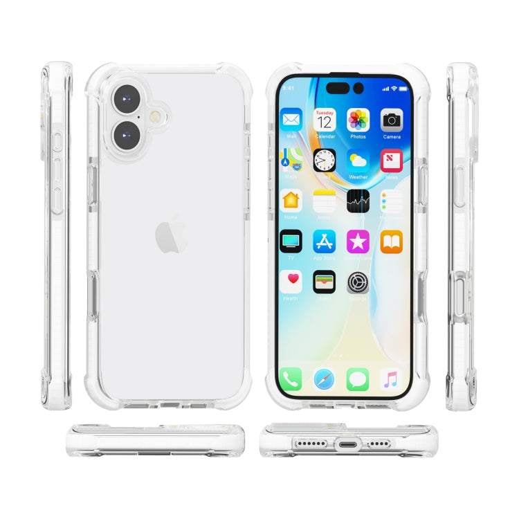 For iPhone 16 Four-corner Shockproof TPU Hybrid Acrylic Phone Case
