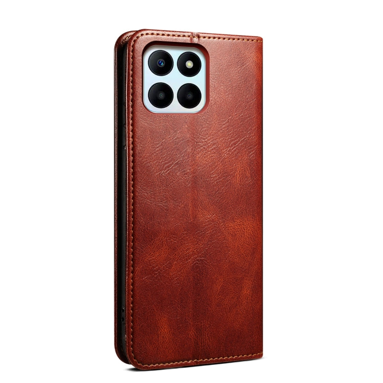 For Honor X6b 4G Global Oil Wax Crazy Horse Texture Leather Phone Case