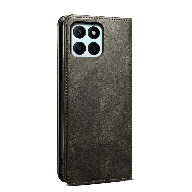 For Honor X6b 4G Global Oil Wax Crazy Horse Texture Leather Phone Case