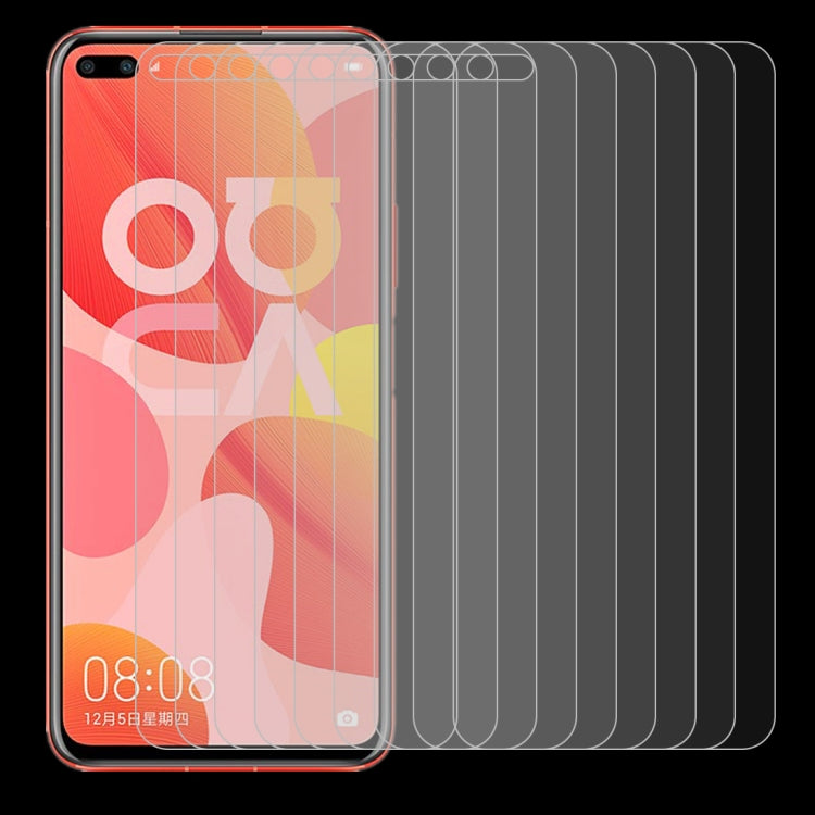 For Huawei nova 6 10 PCS Half-screen Transparent Tempered Glass Film